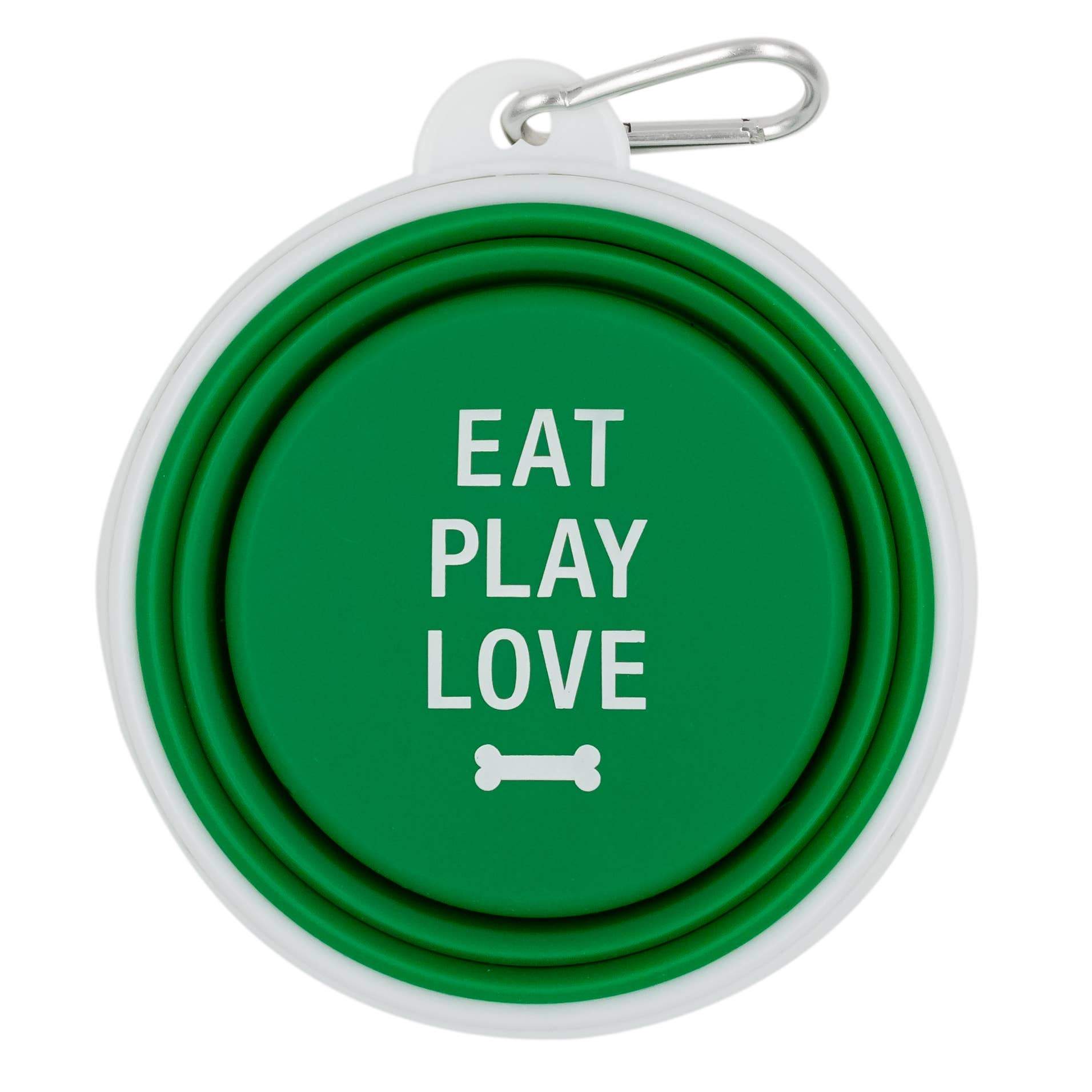 Eat Play Love Collapsible Bowl - Canine Compassion Bandanas