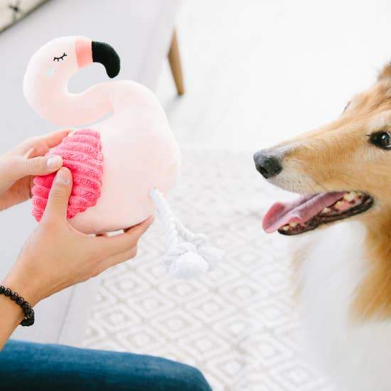 Flamingo Plush Dog Toy - Canine Compassion Bandanas